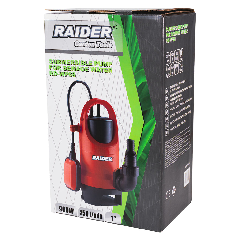 Помпа водна потопяема  900W 1" 250L/min 8,5m 35mm RAIDER RD-WP68 - снимка 2