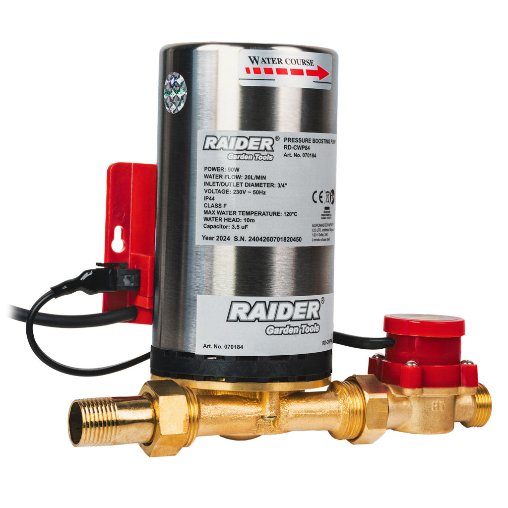 Бустер помпа 90W 3/4" 20L/min 10m INOX 1,2m 120°C RAIDER RD-CWP84 - снимка 2