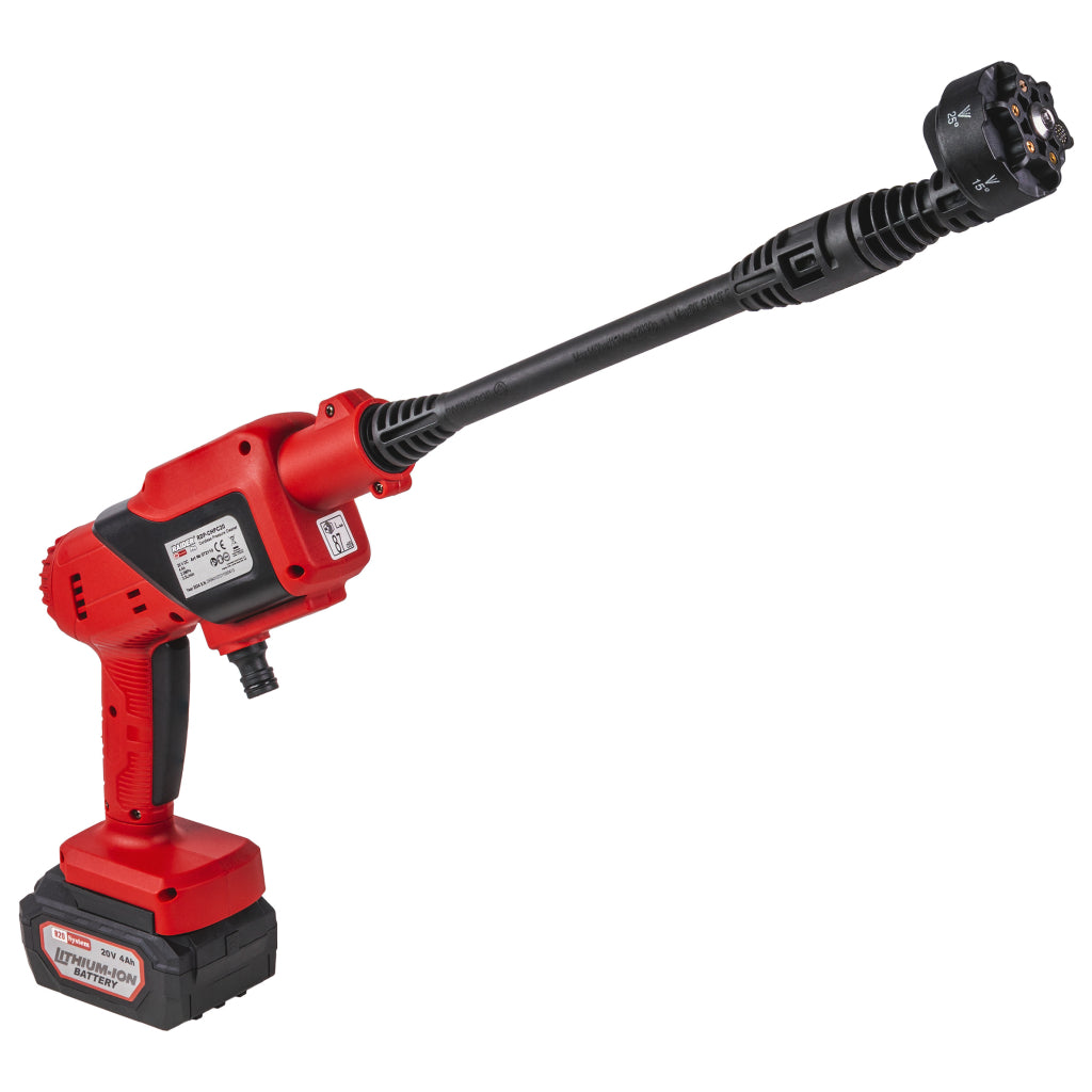 R20 Водоструйка 2,5MPa 3,3L/min 4Ah 6в1 дюза RAIDER PRO RDP-CHPC20 - снимка 2