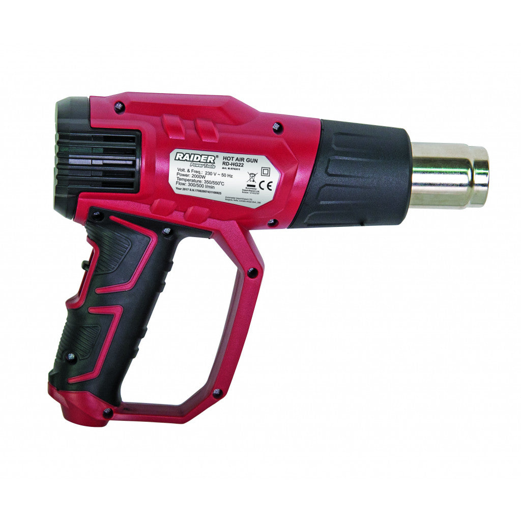 Пистолет за горещ въздух 2000W RAIDER RD-HG22 - снимка 2