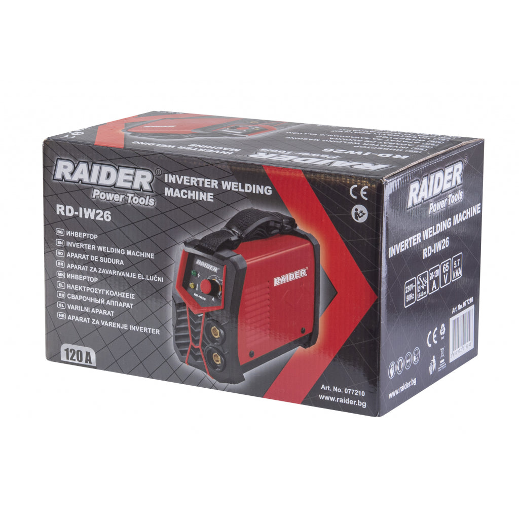 Инверторен електрожен 120A RAIDER RD-IW26 - снимка 2