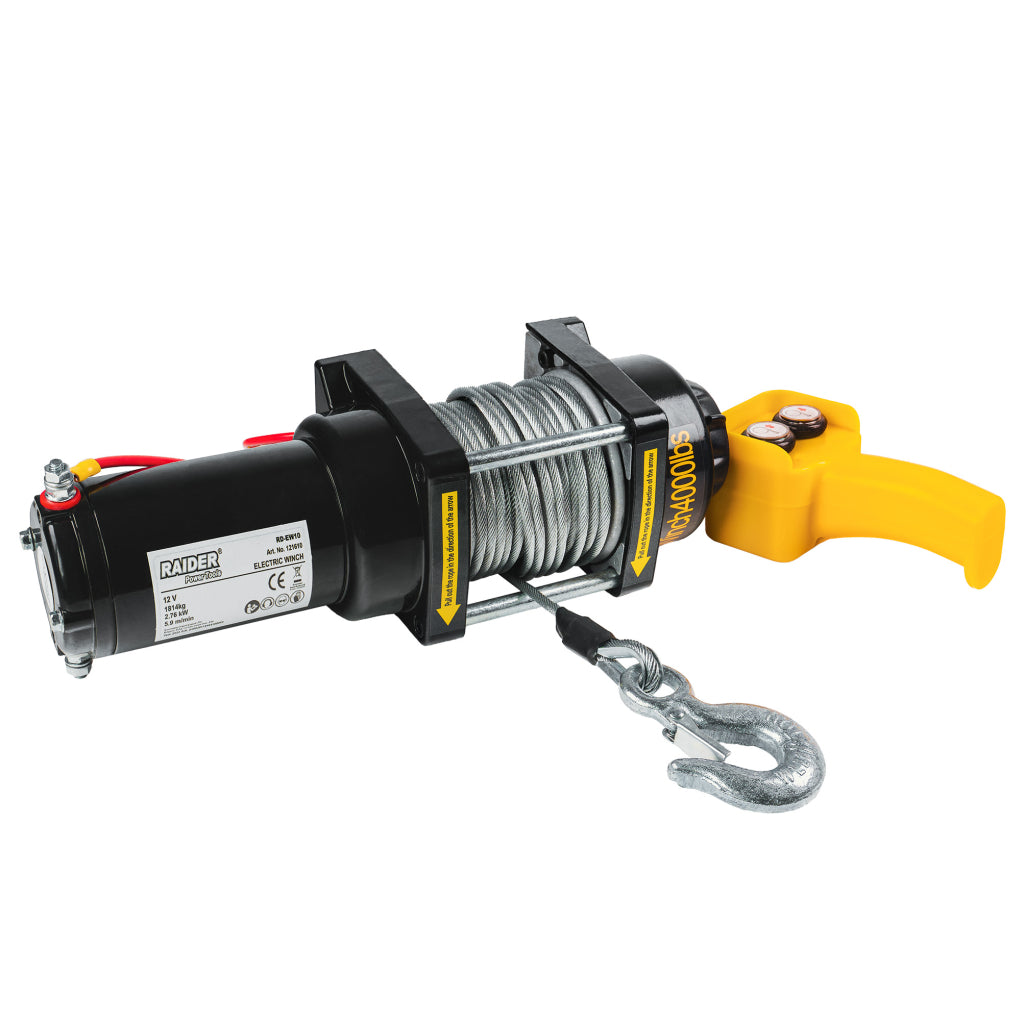 Автолебедка 12V 1814kg 4000lbs 2.76 kW Ø6.3mm 15m RAIDER RD-EW10 - снимка 2
