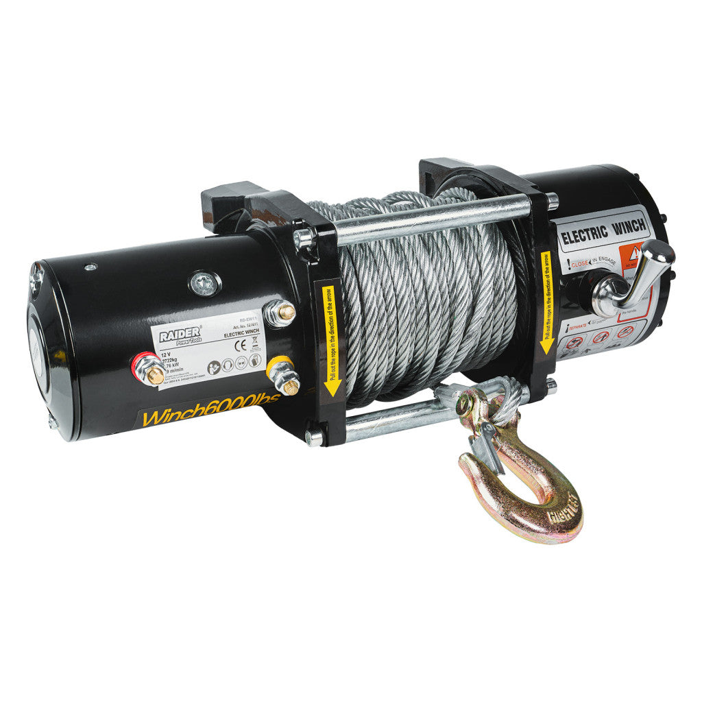 Автолебедка 12V 2722kg 6000lbs 2.76 kW Ø7.2mm 24m RAIDER RD-EW11 - снимка 2