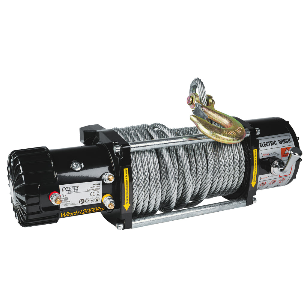 Автолебедка 12V 5443kg 12000lbs 4.5 kW Ø9.5mm 29m RAIDER RD-EW12 - снимка 2