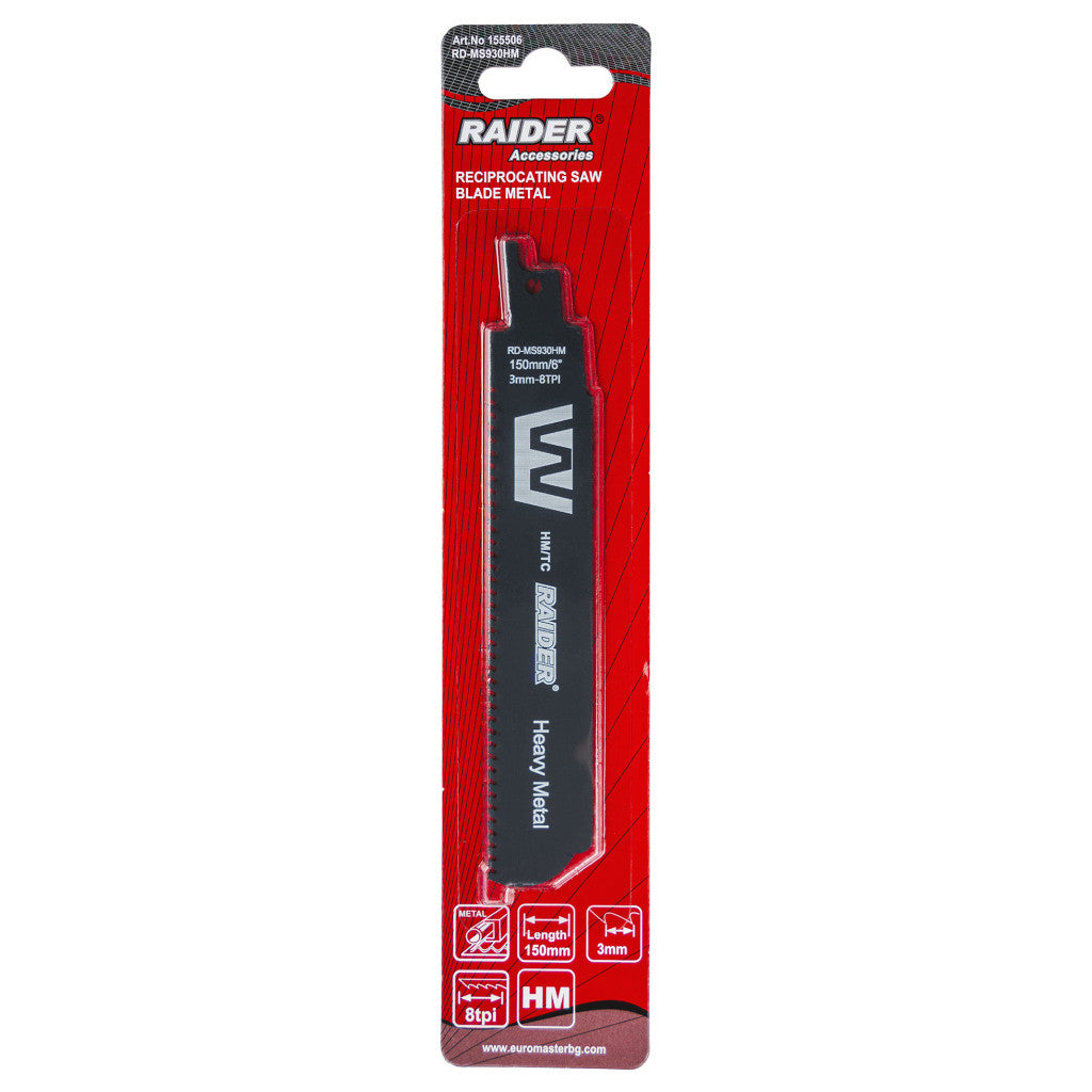 Нож за саблен трион за метал 150mm 3mm 8TPI RAIDER RD-MS930HM - снимка 2