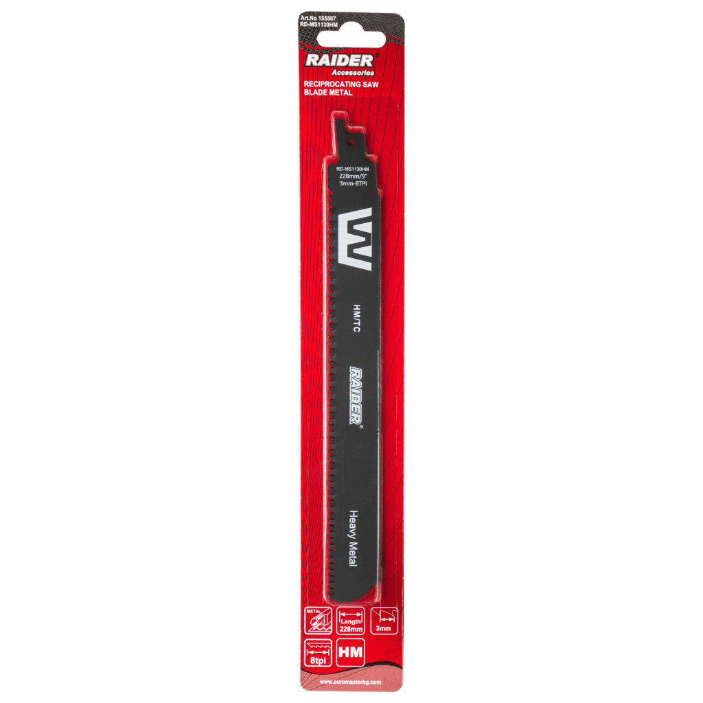 Нож за саблен трион за метал 228mm 3mm 8TPI RAIDER RD-MS1130HM - снимка 2