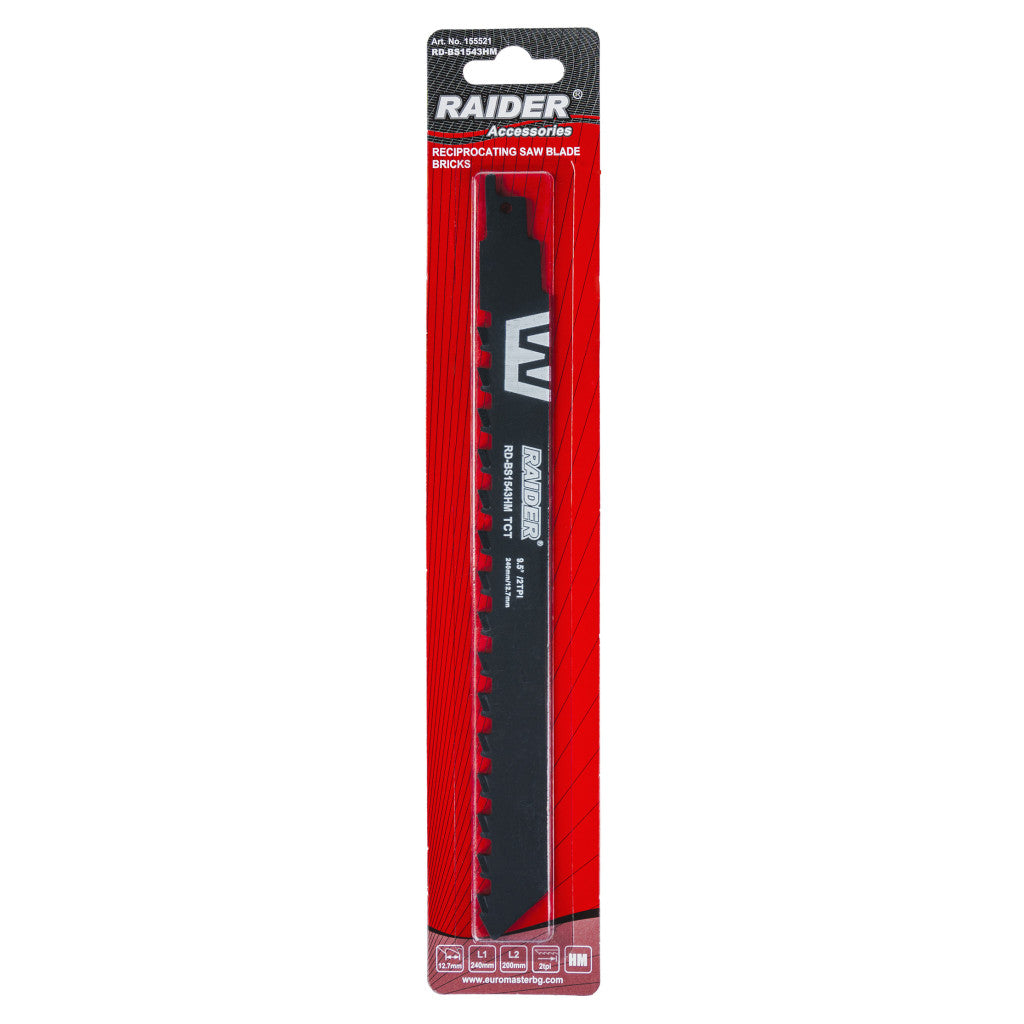 Нож за саблен трион за тухли 240mm 12,7mm 2TPI RAIDER RD-BS1543HM - снимка 2