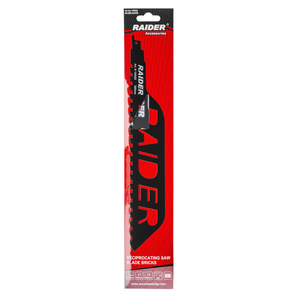 Нож за саблен трион за тухли 305mm 12,7mm 2TPI RAIDER RD-BS1243HM - снимка 2