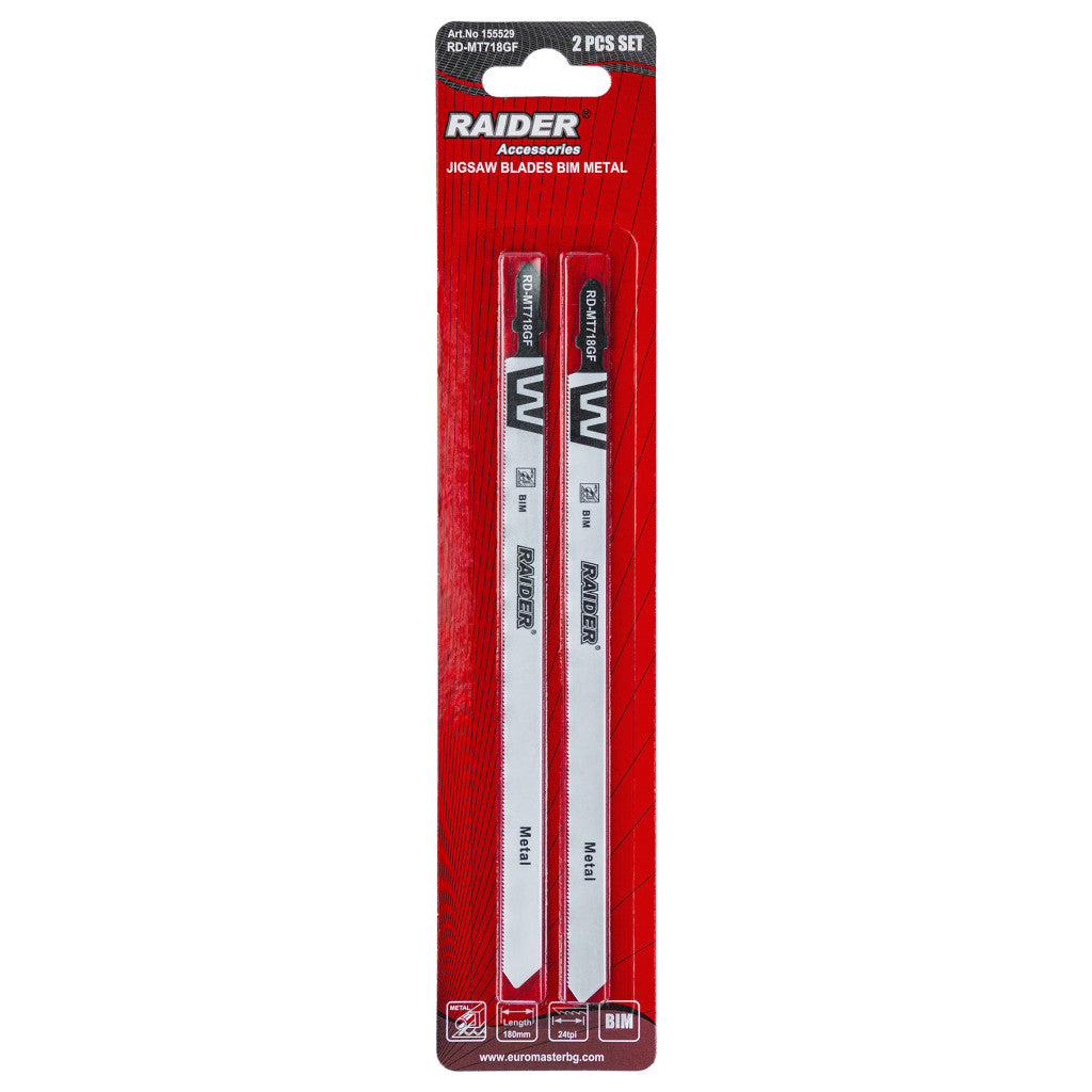 Нож за зеге BIM метал 180mm 1.0mm 24TPI 2бр. RAIDER RD-MT718GF - снимка 2