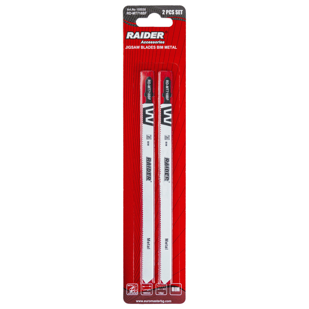 Нож за зеге BIM метал 180mm 1.8mm 14TPI 2бр. RAIDER RD-MT718BF - снимка 2