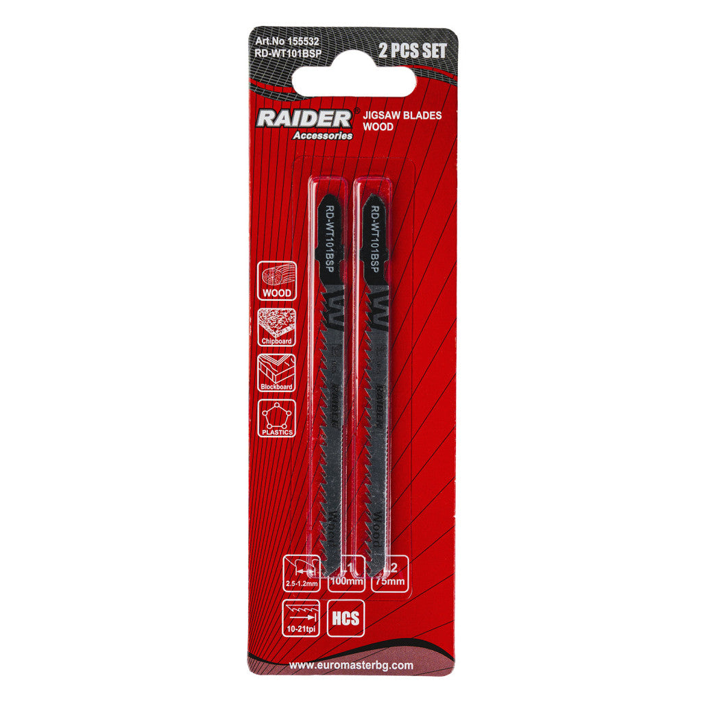 Нож за зеге дърво 100mm 2.5-1.2mm 10-21TPI 2бр. RAIDER RD-WT101BSP - снимка 2