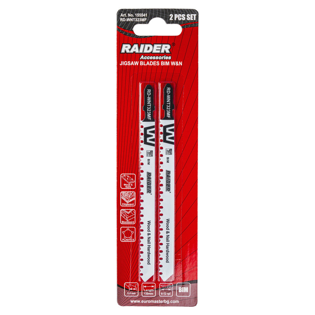 Нож за зеге BIM W&N 130mm 2-3mm 8-12TPI 2бр. RAIDER RD-WNT323MF - снимка 2