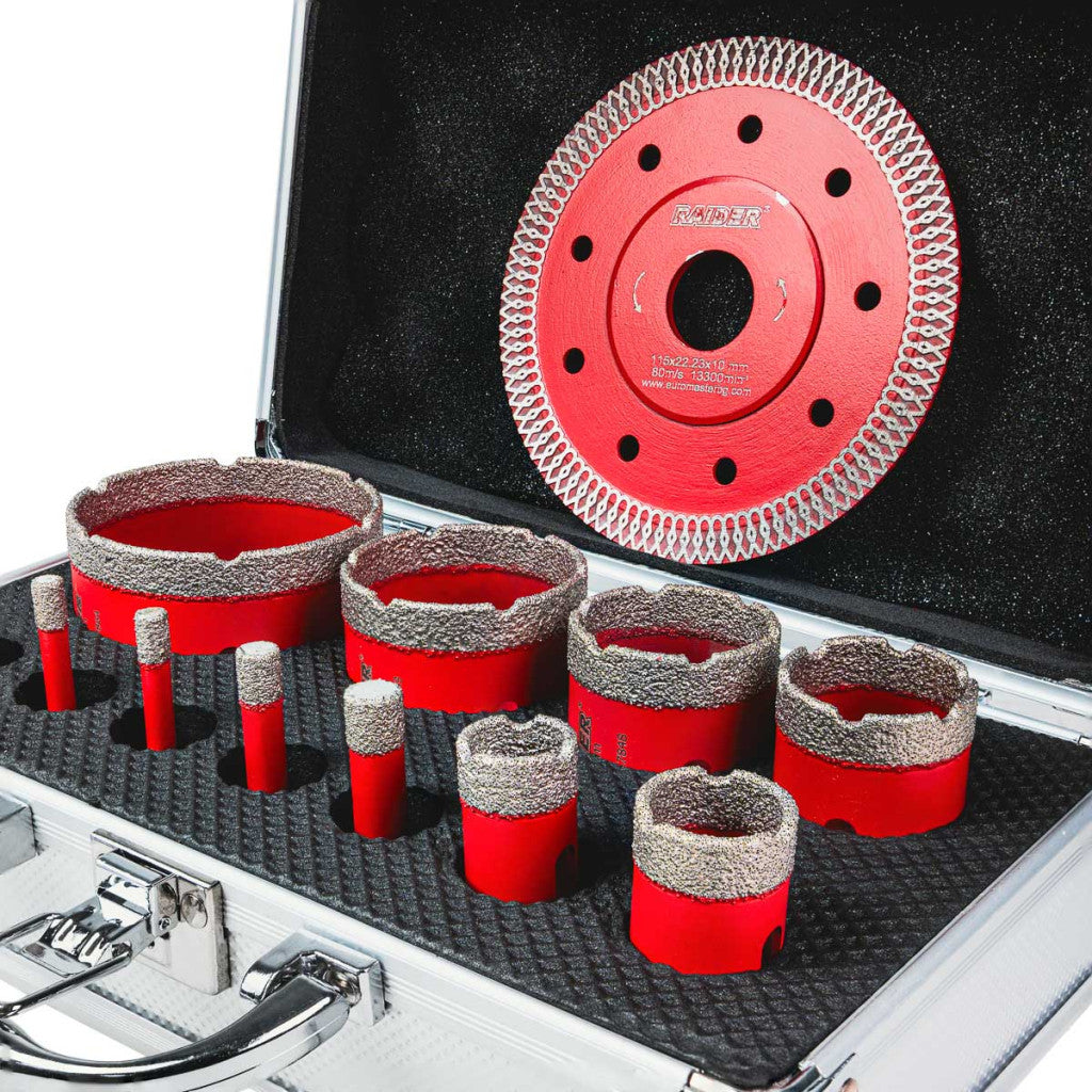 Боркорони Diamond Dry M14 Ø6-68mm+Диск+AL Case Set 12 бр. - снимка 2