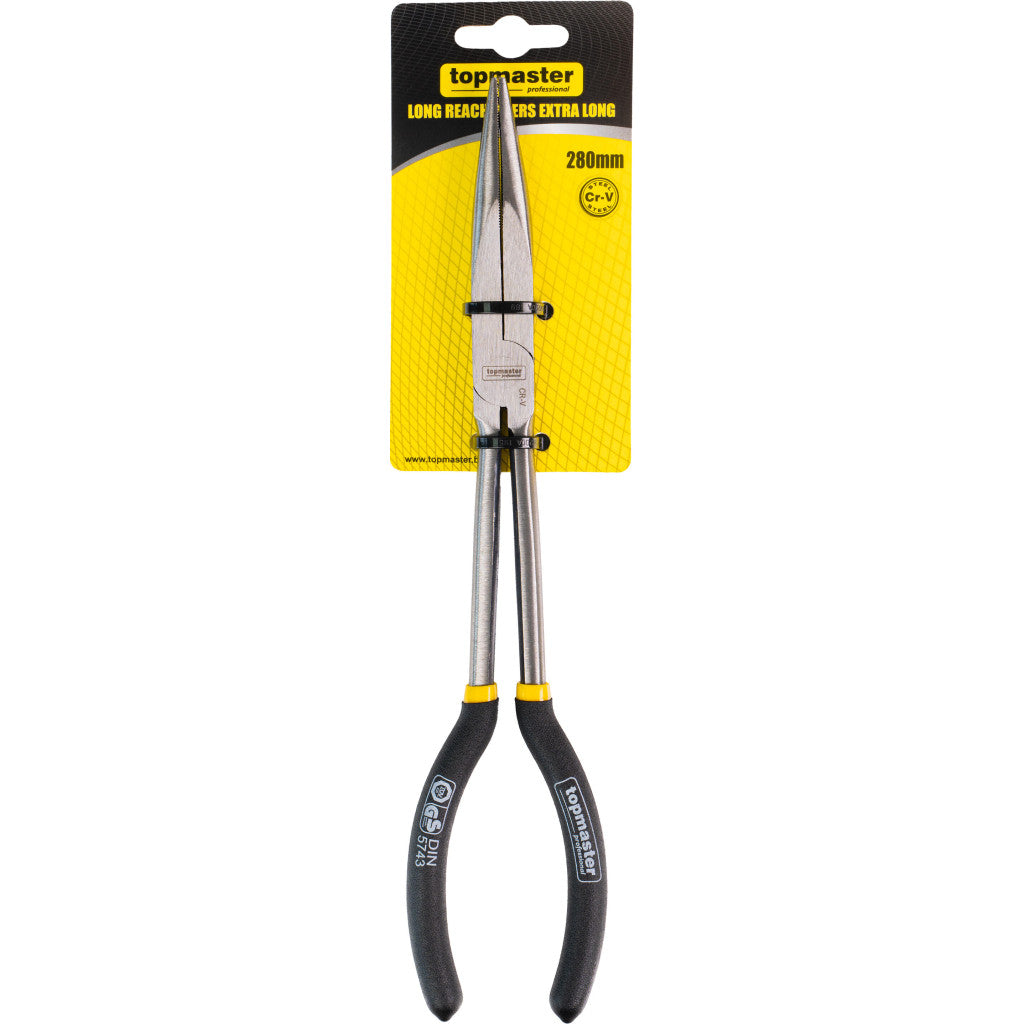 Клещи дългоусти прави 280mm CR-V Topmaster Professional - снимка 2