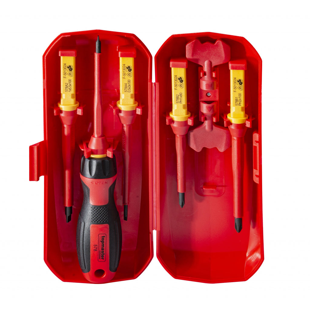 Отвертки изолир. 1000V к-т 8 части Topmaster Professional - снимка 2