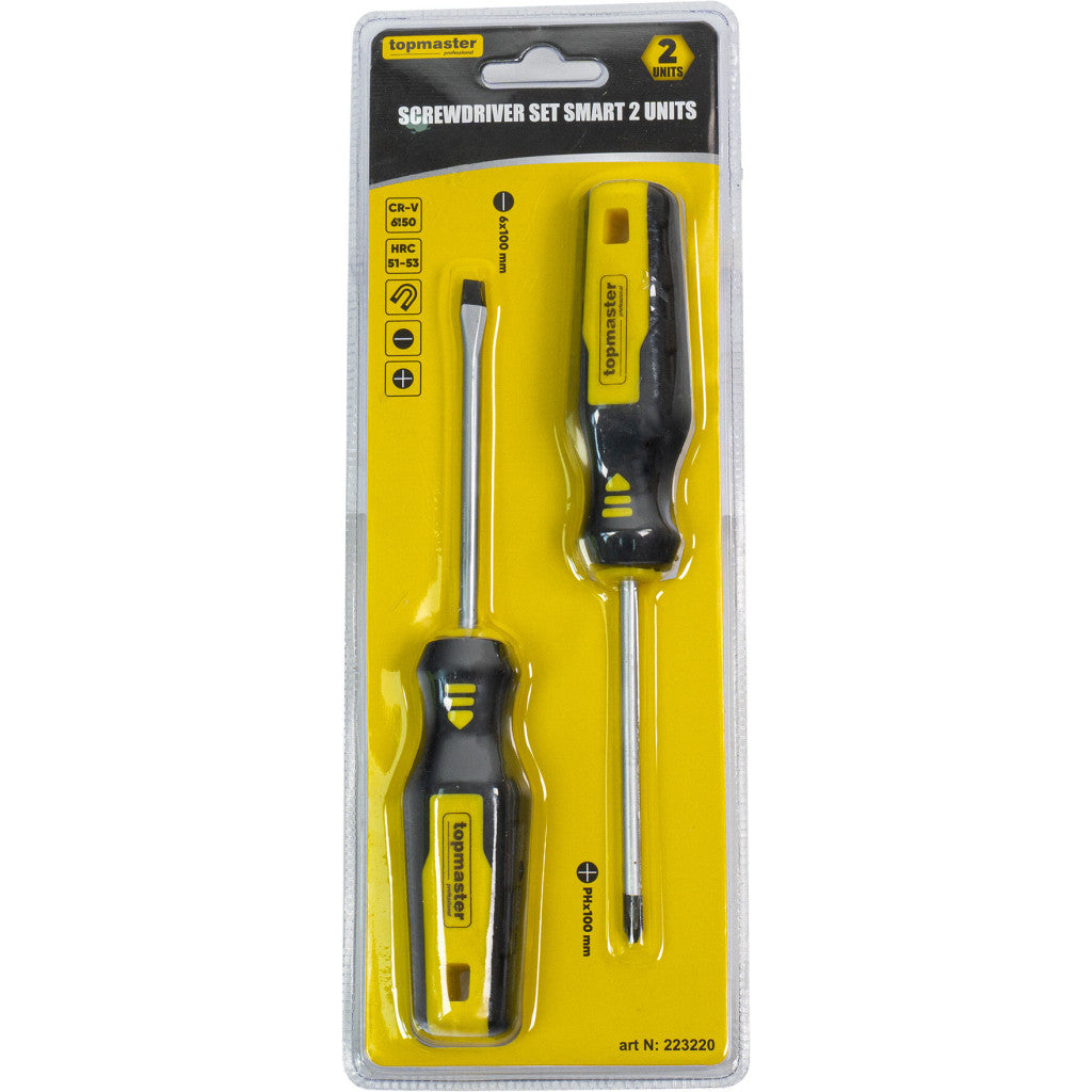 Комплект отвертки SMART PH2, SL5, 2 бр. Topmaster Professional - снимка 2