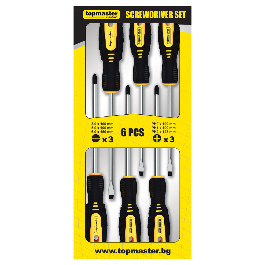 Отвертки к-т 6 бр CR-V Topmaster Professional - снимка 2