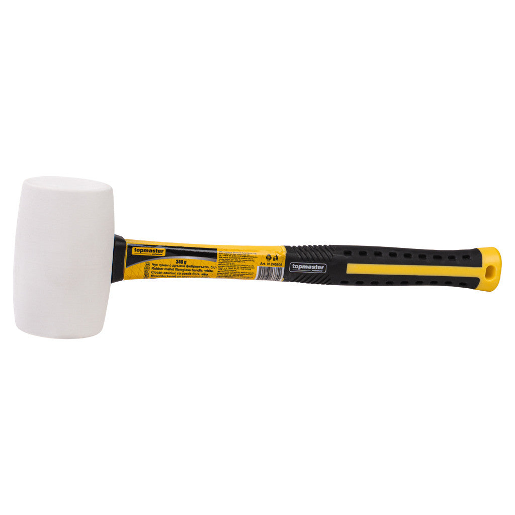 Чук гумен дръжка фибростъкло 340g бял Topmaster Professional - снимка 2