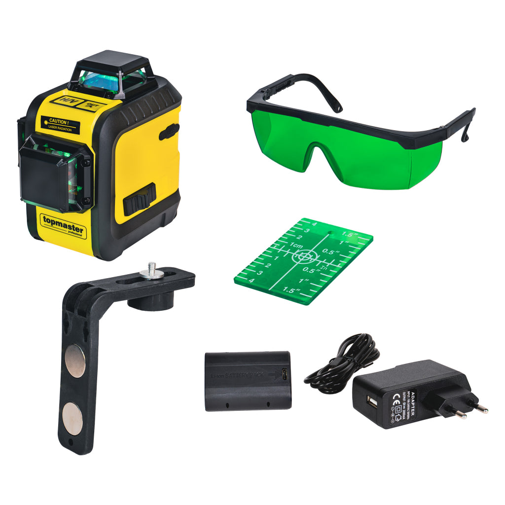 Лазерен нивелир 3D зелен лъч  Topmaster Professional - снимка 2
