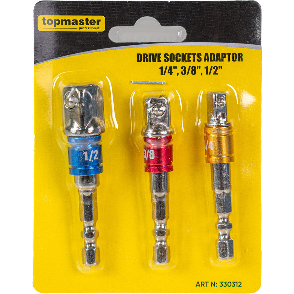 Комплект адаптери за вложки 1/4", 3/8", 1/2" Topmaster Professional - снимка 2