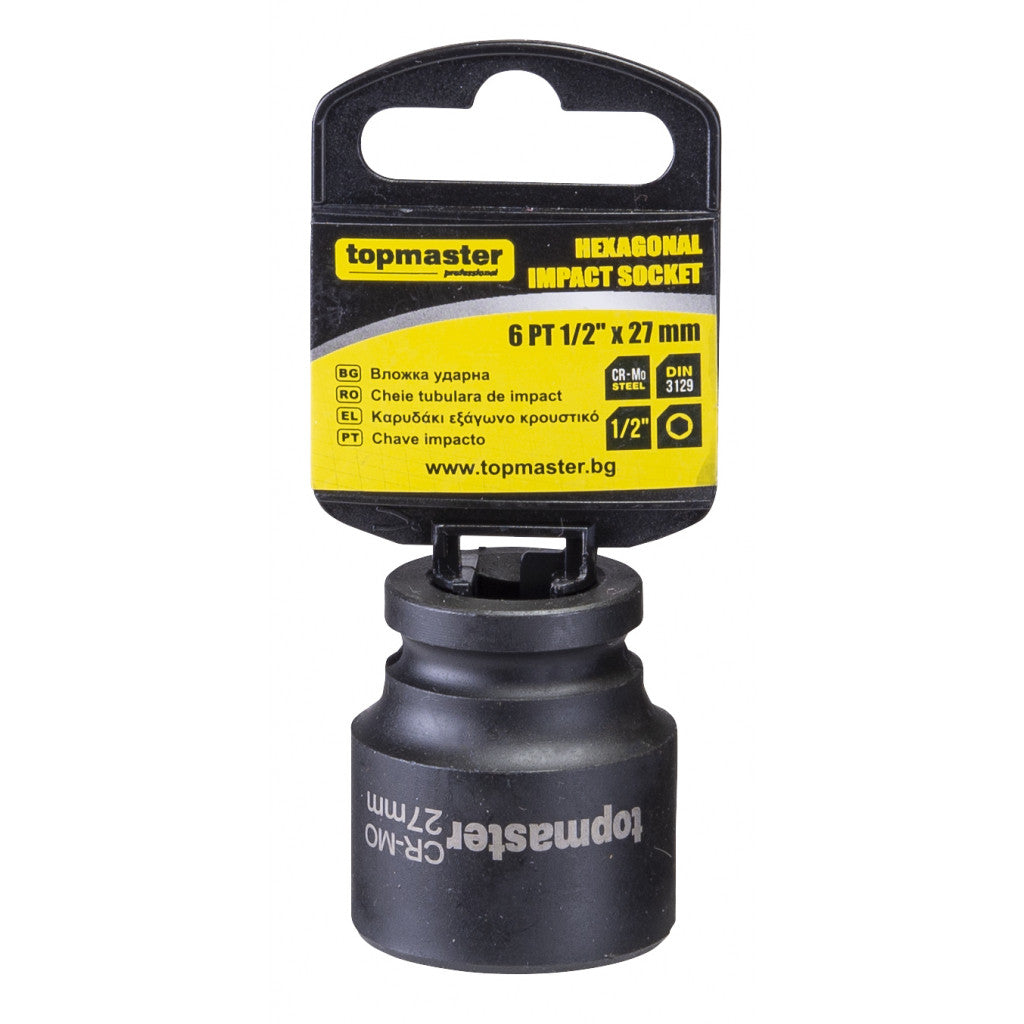 Вложка ударна 6 стенна 1/2"х10mm Topmaster Professional - снимка 2
