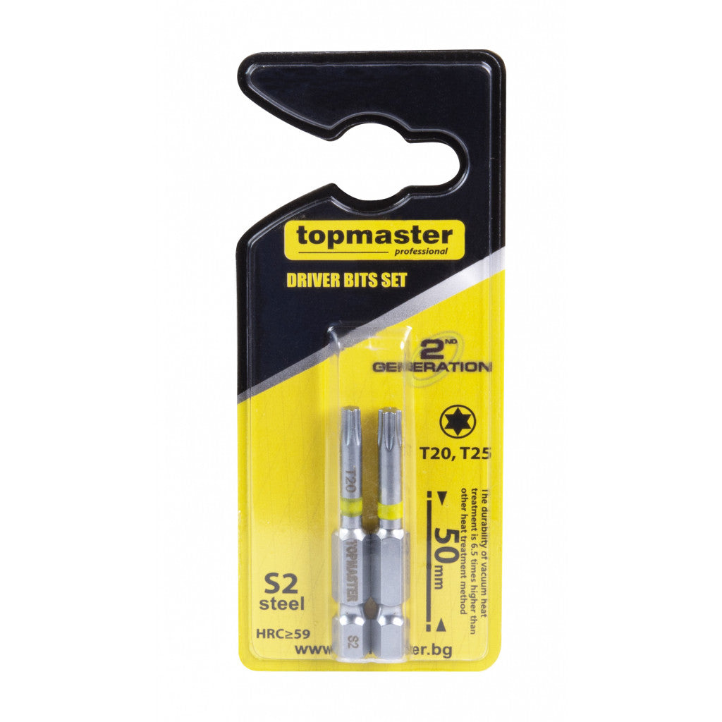 Накрайници 2бр. к-т T20 T25 50mm Topmaster Professional - снимка 2