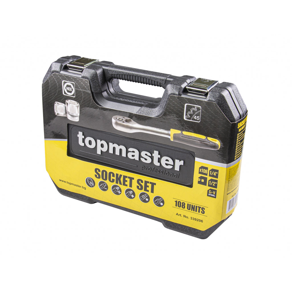 К-кт инструменти 108 части 1/4" & 1/2" CR-V Topmaster Professional - снимка 2