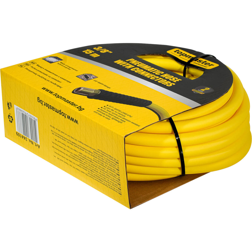 Маркуч пневматичен с конектори 15м, 3/8" Topmaster Professional - снимка 2