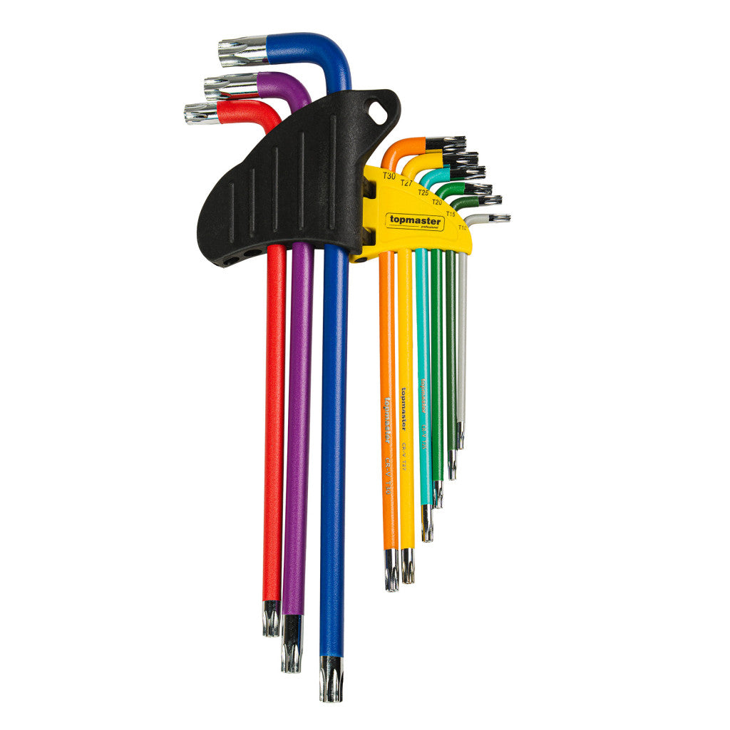 Шестограми цветни торкс отвор к-т TT10-50 9бр дълги CR-V Topmaster Professional - снимка 2