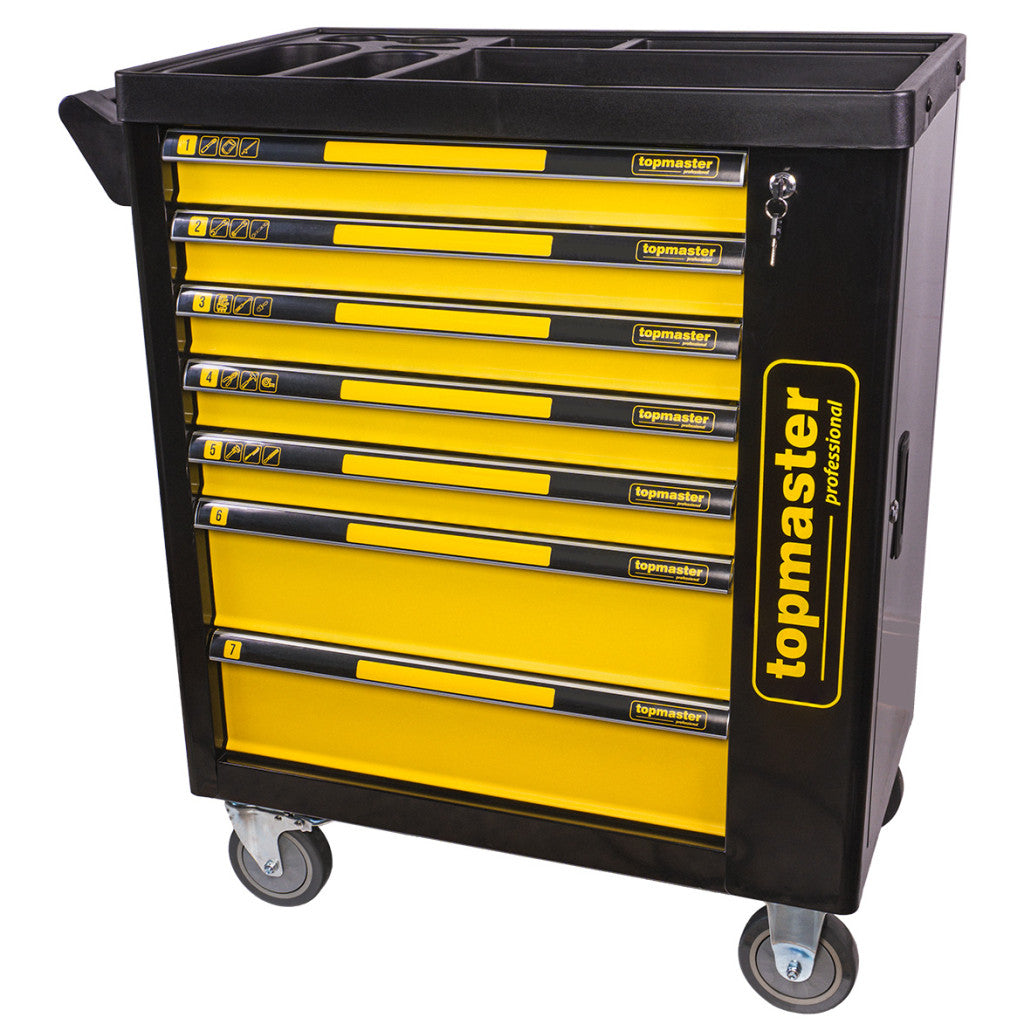 Количка за инструменти комплект 7 чекмеджета -219 части Topmaster Professional - снимка 2