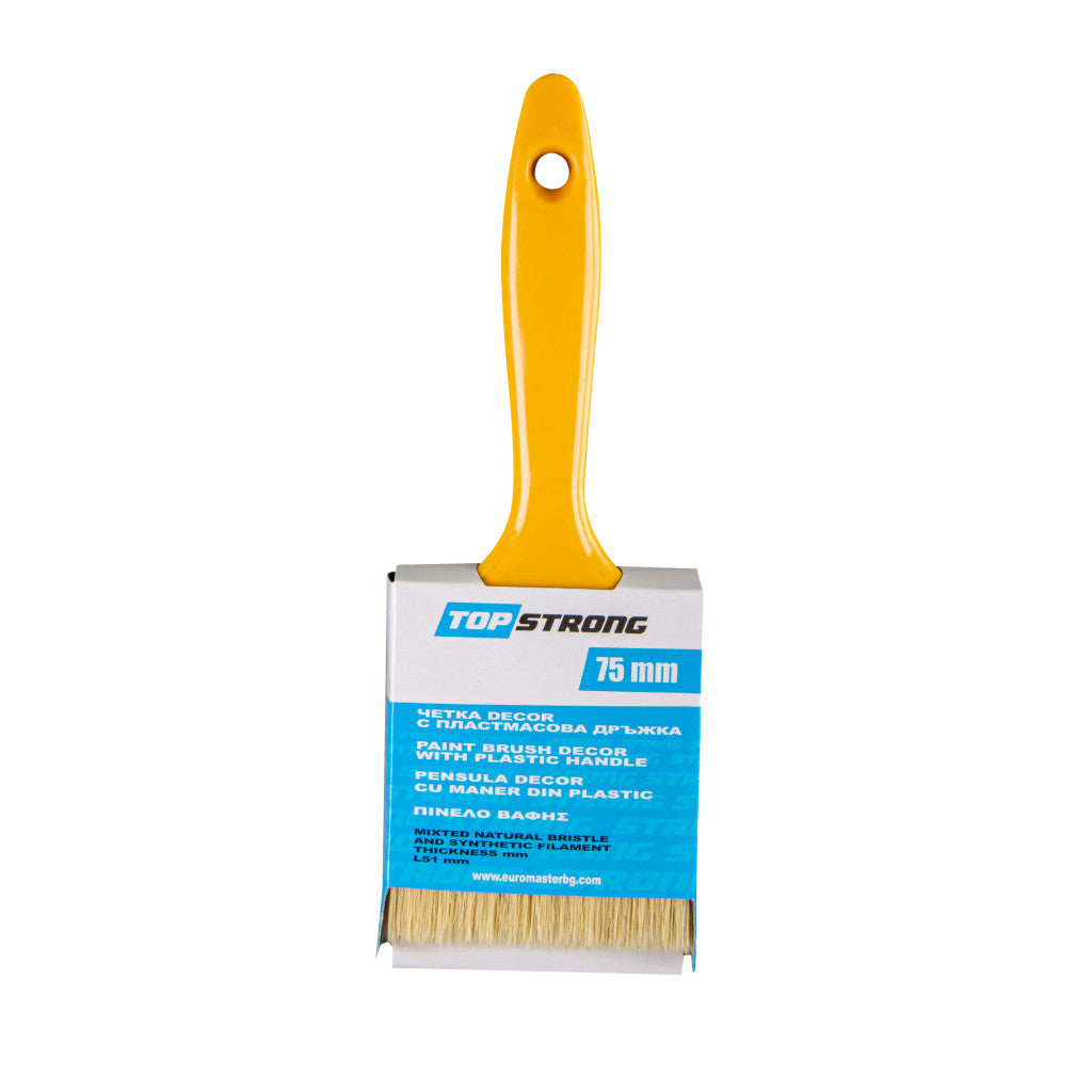 Четка DECOR с пластмасова дръжка 75mm TopStrong - снимка 2