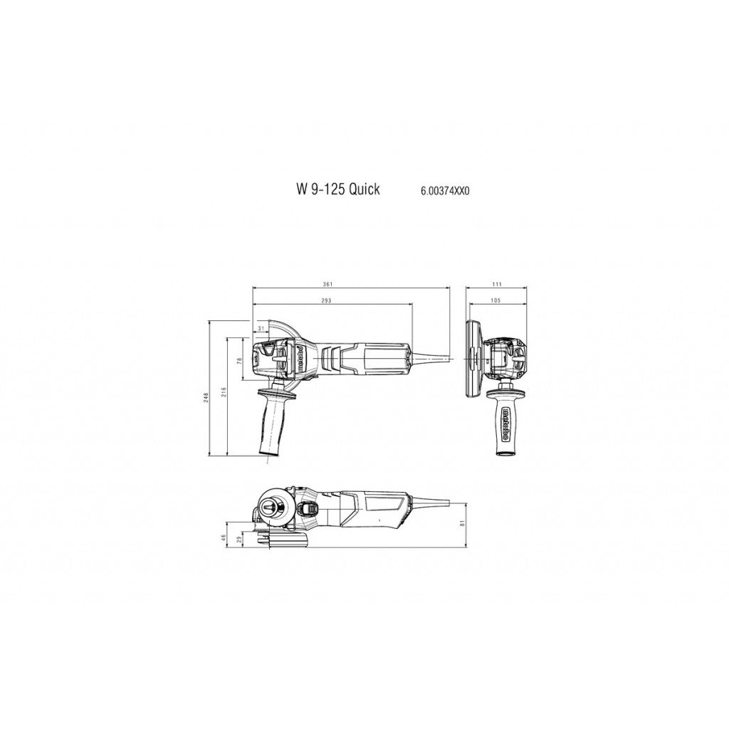Ъглошлайф 125mm 900W METABO W 9-125 QUICK - снимка 2