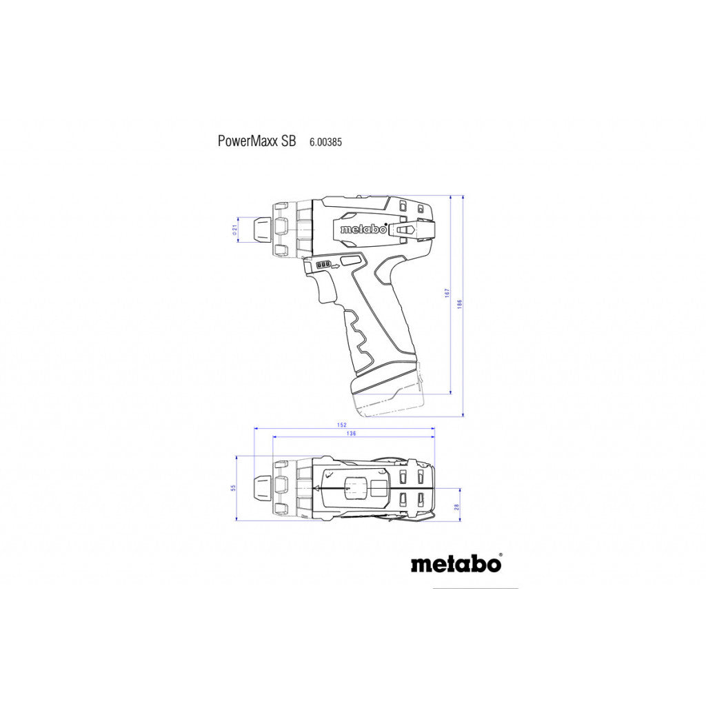 Бормашина акум. ударна METABO POWERMAXX SB 2X2Ah - снимка 2