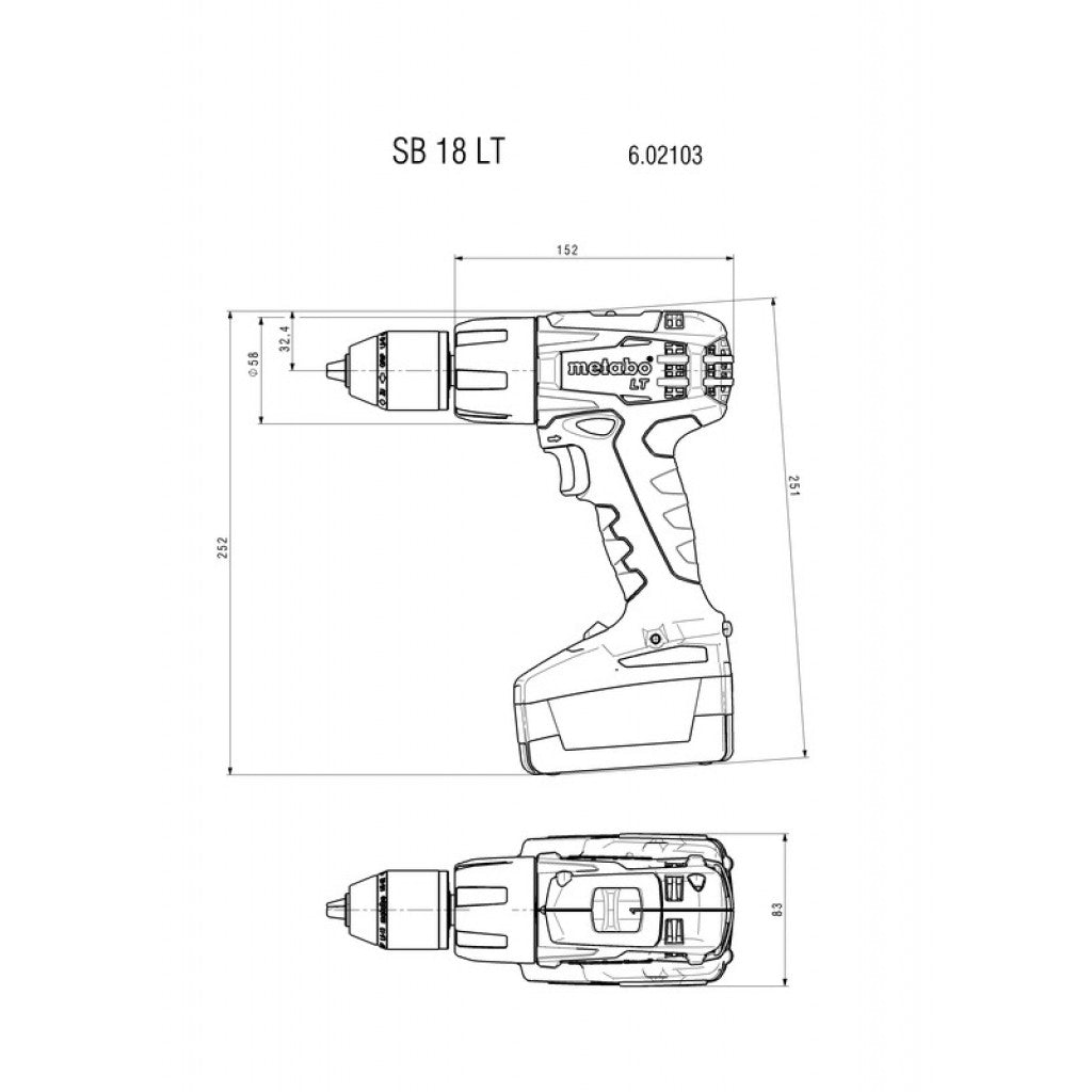 Бормашина акум. ударна 18V 60Nm METABO SB 18 LT 2x4.0AH - снимка 2