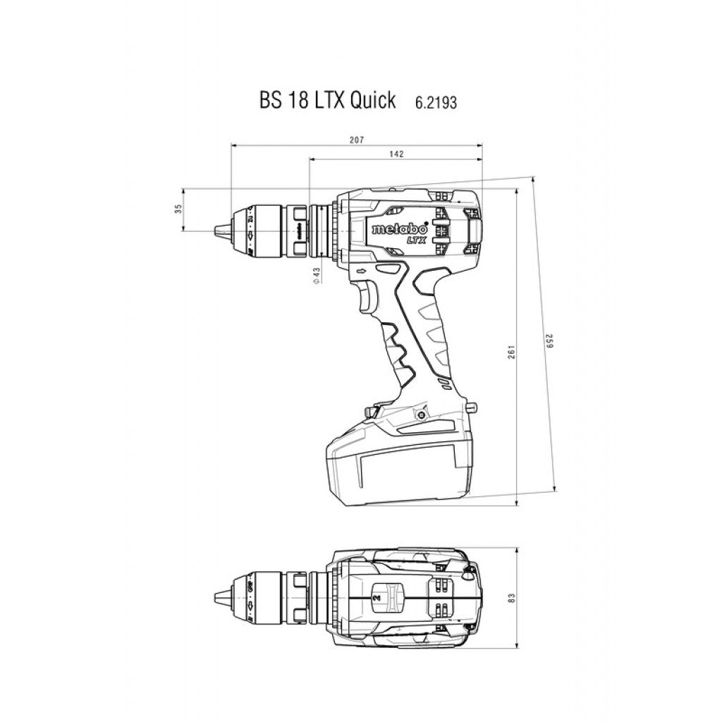 Винтоверт акум. 18V 110Nm METABO BS 18 LTX QUICK 2X5.2AH - снимка 2