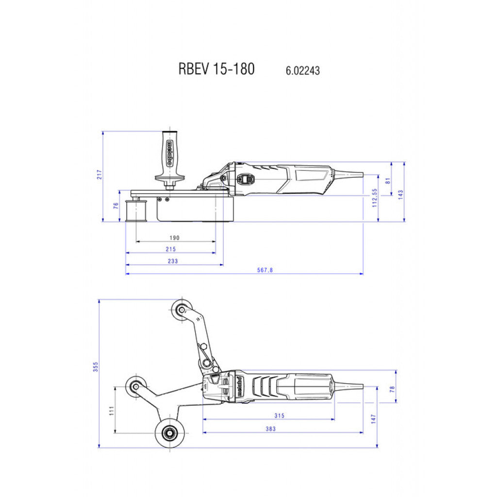 Шлайф лентов за тръби 1550W 40x760mm METABO RBE 15-180 Set - снимка 2