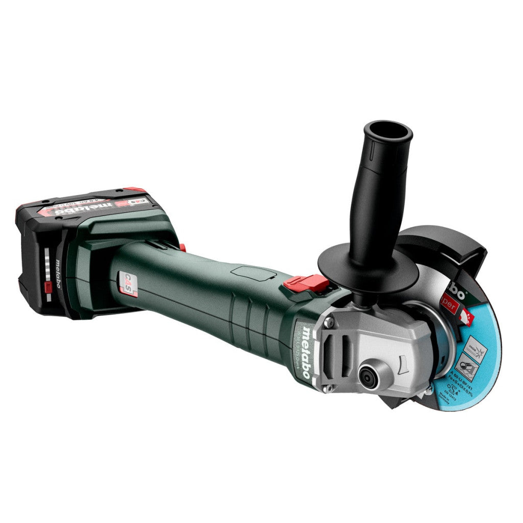 Ъглошлайф акум. 125mm METABO W 18 L 9-125 2X4.0AH - снимка 2