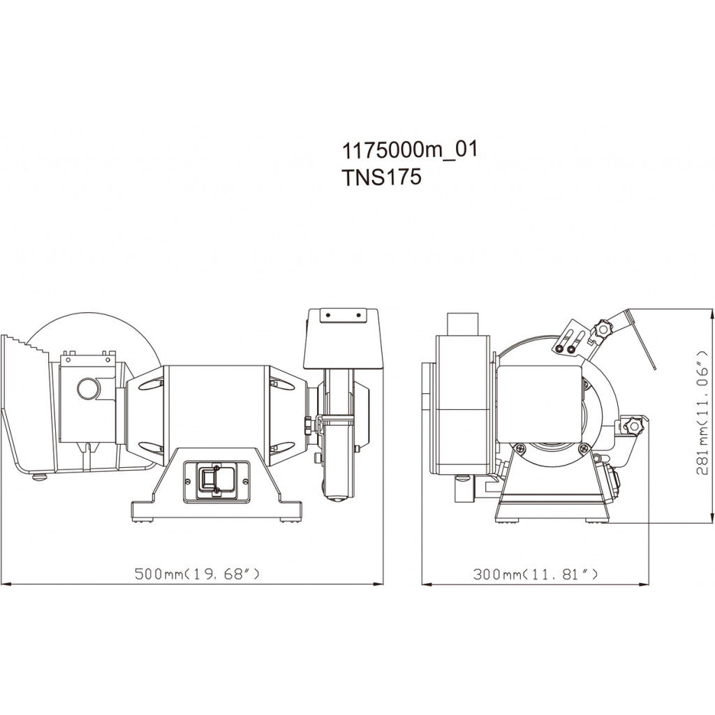 Шмиргел комбиниран 500W 175+200mm METABO TNS 175 - снимка 2