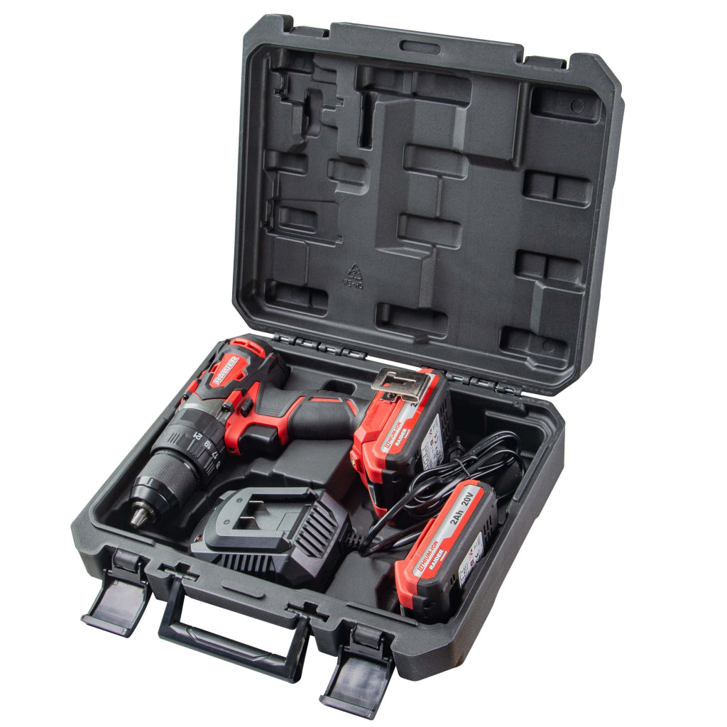 Бормашина ударна безч. 20V 2-ск. 2x2Ah 62Nm куфар RAIDER INDUSTRIAL RDI-CDB02 - снимка 3