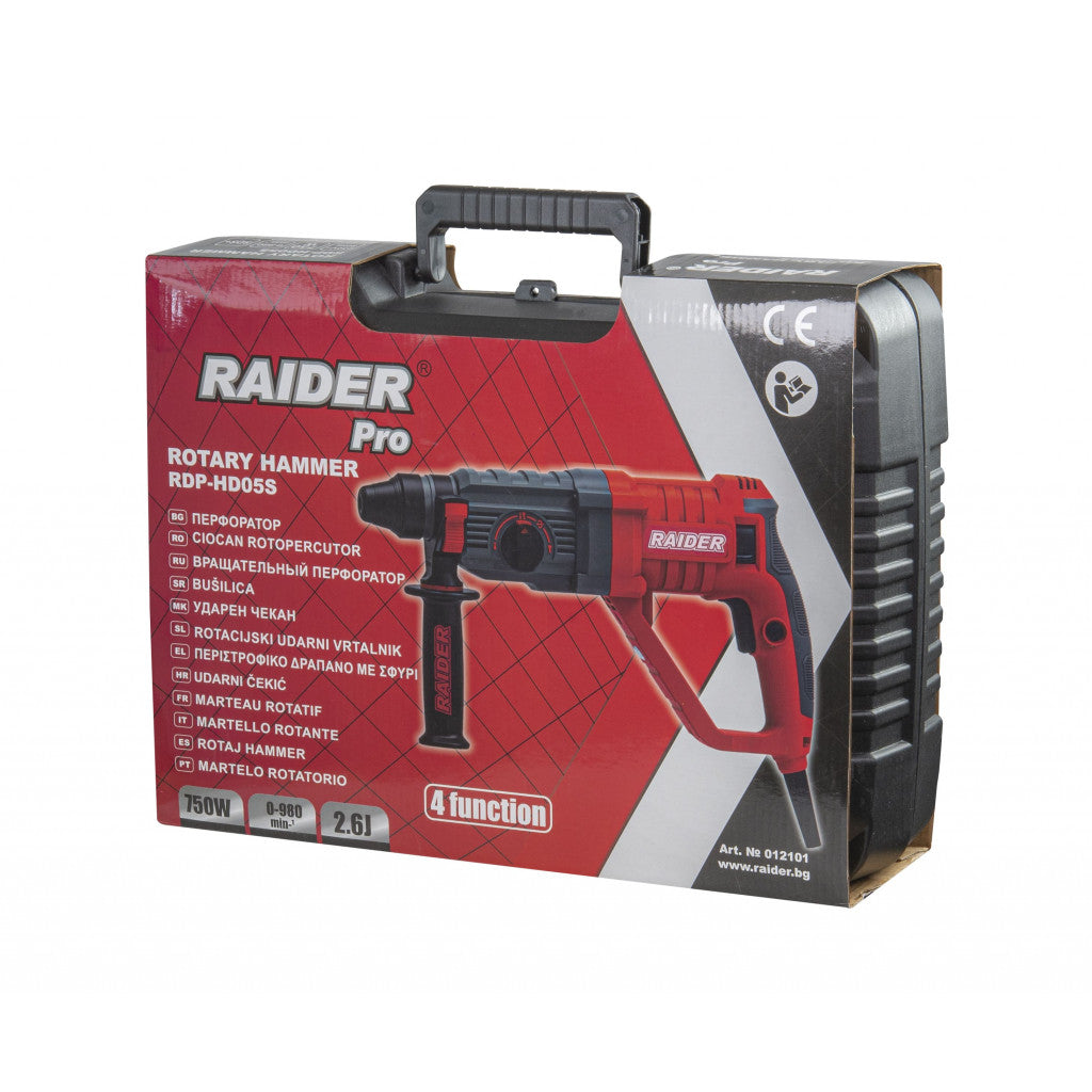 Перфоратор 750W 2.3kg 26mm 4 функции рег. обороти RAIDER PRO RDP-HD05S - снимка 3