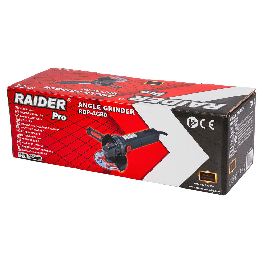 Ъглошлайф 125mm 750W RAIDER PRO RDP-AG80 Black Edition - снимка 3