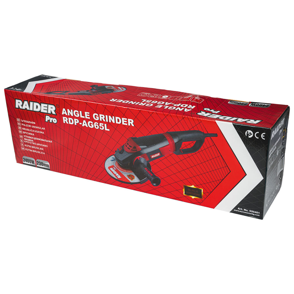 Ъглошлайф 230mm 2400W RAIDER PRO RDP-AG65 Black edition - снимка 3