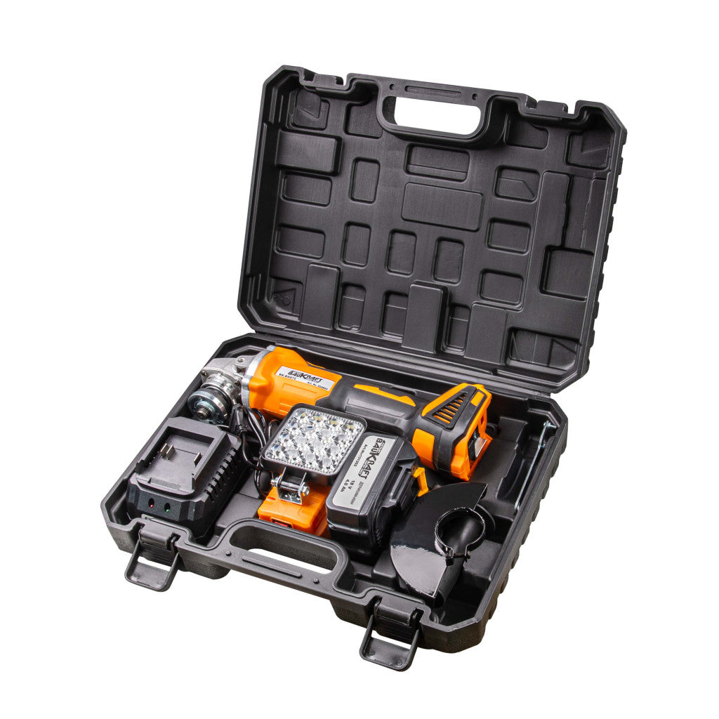 Ъглошлайф акум. безчетков Ø125mm 18V 4Ah 16LED 2USB BAUKRAFT BK-BAG72 - снимка 3