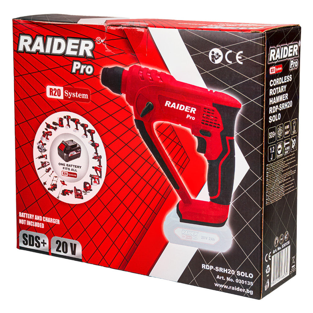 R20 Перфоратор акум. Li-ion SDS-plus Solo RAIDER PRO RDP-SRH20 - снимка 3