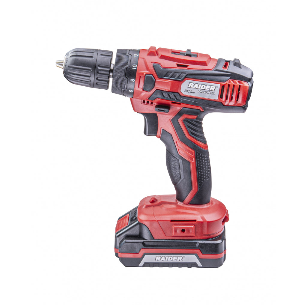 Бормашина акум. Li-ion 18V 2x1.5Ah 2-ск. 1h 28Nm RAIDER RD-CDL29 - снимка 3