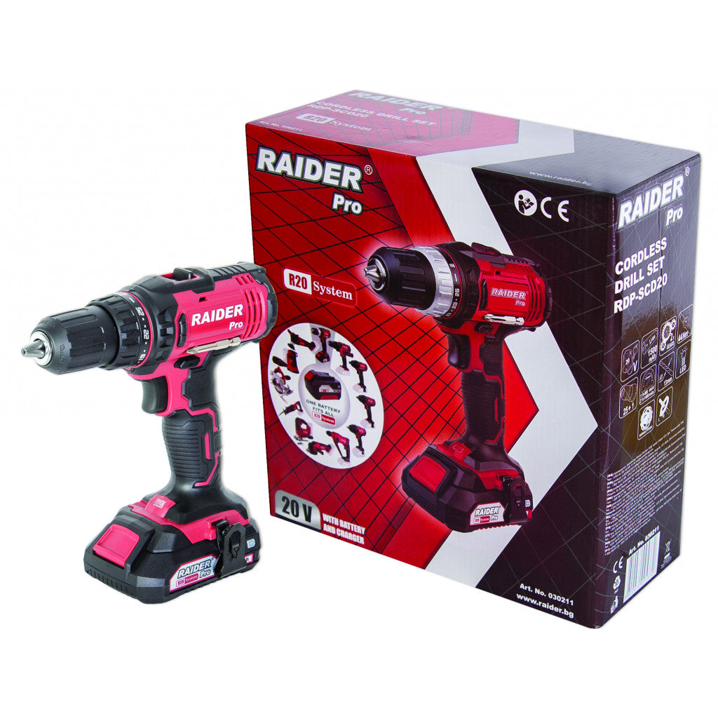 R20 Бормашина акум. Li-ion 2-ск. 13mm 44Nm RAIDER PRO RDP-SCD20 - снимка 3