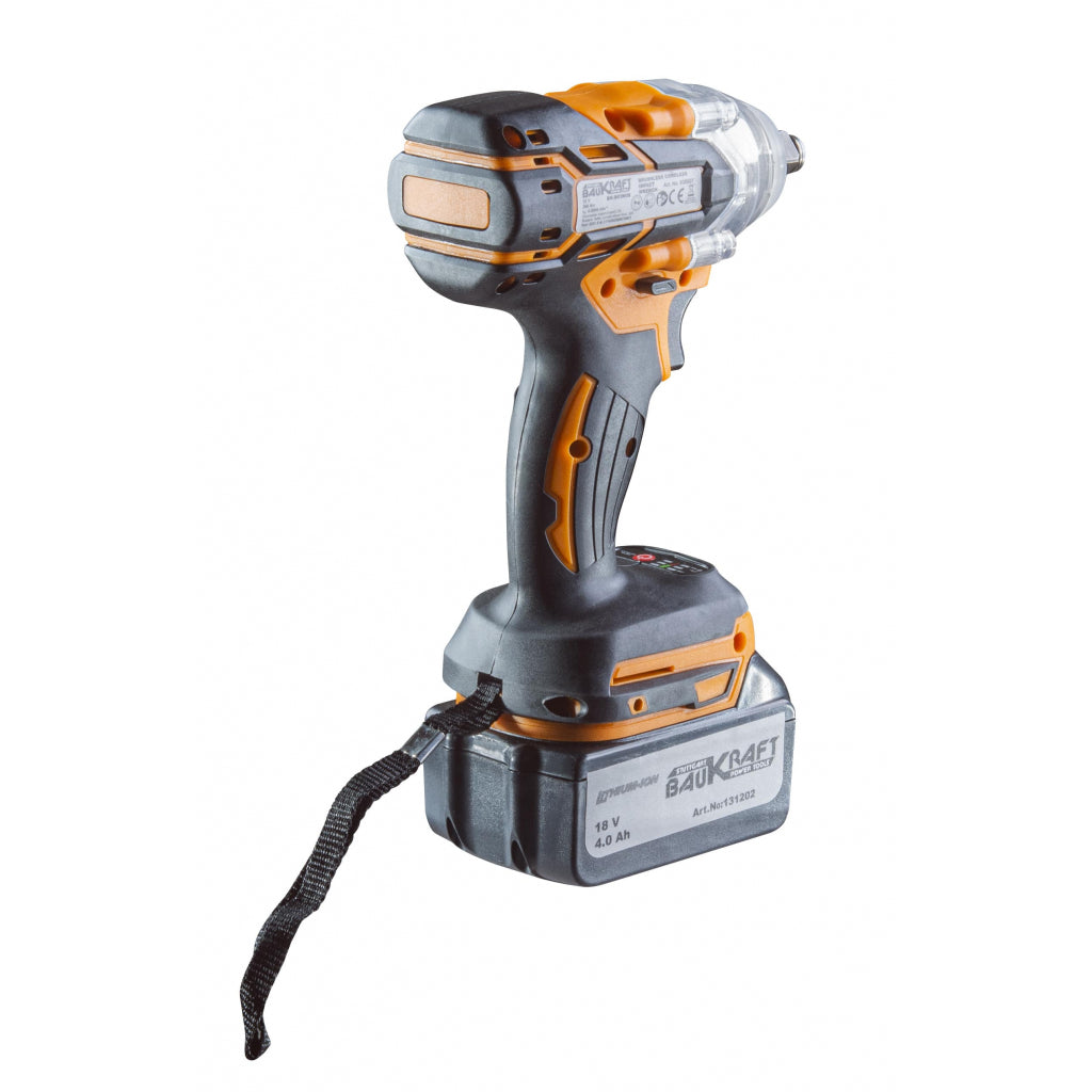 Гайковерт безч. 2-ск. 320Nm 1/2" 18V 4Ah куфар BAUKRAFT BK-BCIW08 - снимка 3