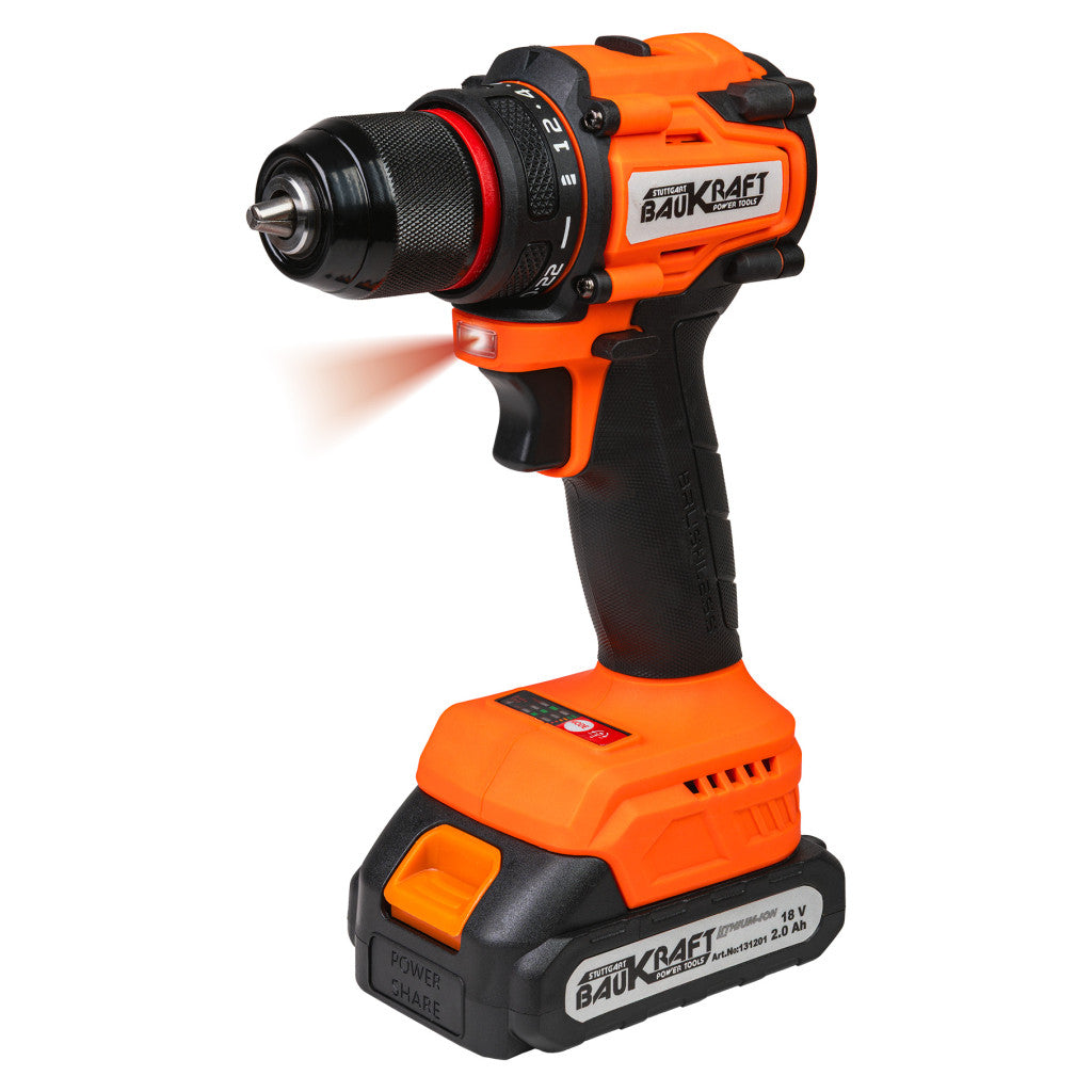 Бормашина безчеткова 18V 2-ск. 10mm 40Nm 2Ah Case BK-BCD40 - снимка 3