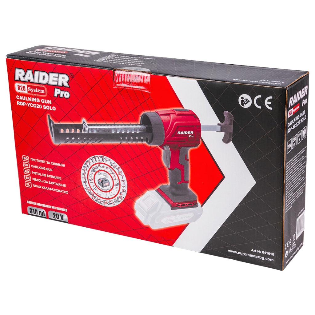 R20 Пистолет за силикон 310ml 1200N рег. об. Solo RAIDER PRO RDP-YCG20 - снимка 3