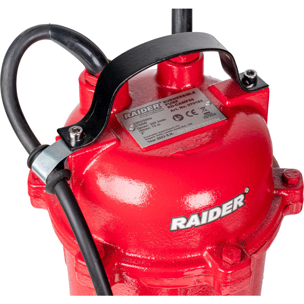 Помпа водна за мръсна вода 1100W 2"300L/min13m нож RAIDER RD-CAWP56 - снимка 3